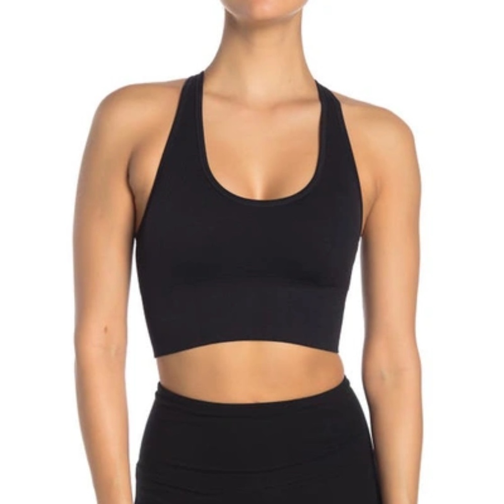 Z by Zella seamless cross back bralette in black size XS